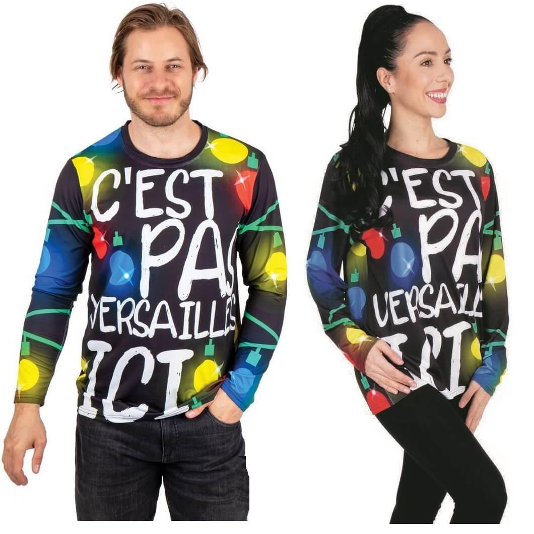 T-Shirt Noël C'est pas Versailles ici Taille adulte L/XL REF/22786