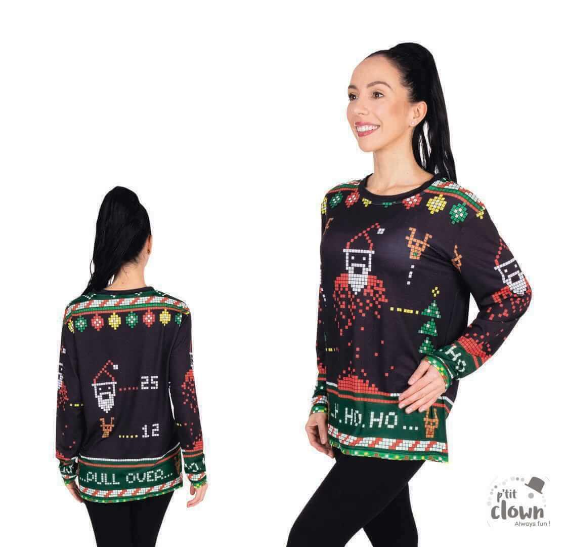 22789 t shirt noel pixel art femme