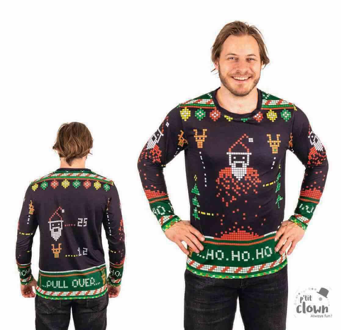 22791 t shirt noel pixel art homme