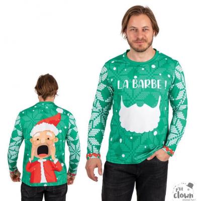 22797 t shirt taille l xl adulte homme femme barbe pere noel