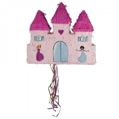 1 Piñata rose château de princesse pour fête anniversaire enfant 46.9 x 47.6cm REF/22906