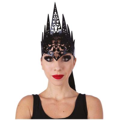22926 accessoire de deguisement halloween couronne noire de reine