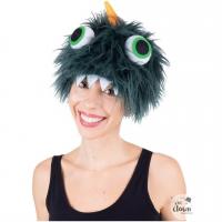 22944 chapeau halloween adulte monstre velu en vert fonce