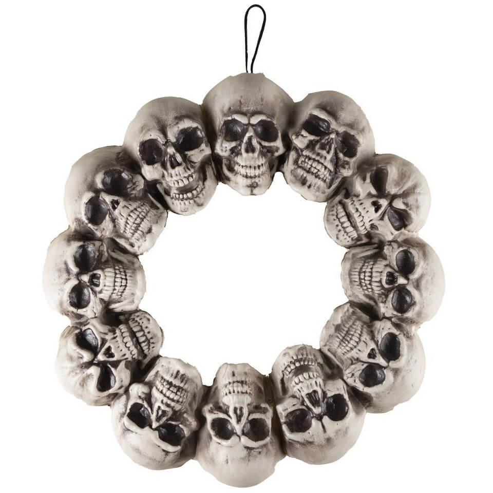 22992 decoration halloween couronne de porte crane
