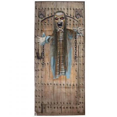 22998 decoration halloween a suspendre rideau de porte zombie sonore anime et lumineux