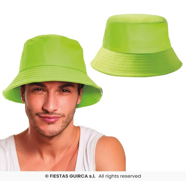 23037 chapeau bob adulte vert fluo annees 80