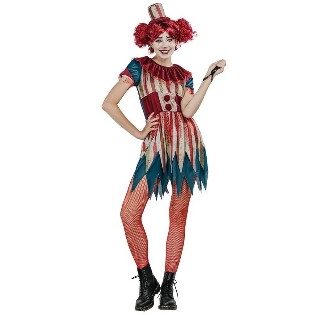 Robe & chapeau Clown Vintage L/XL REF/23142 Déguisement Halloween