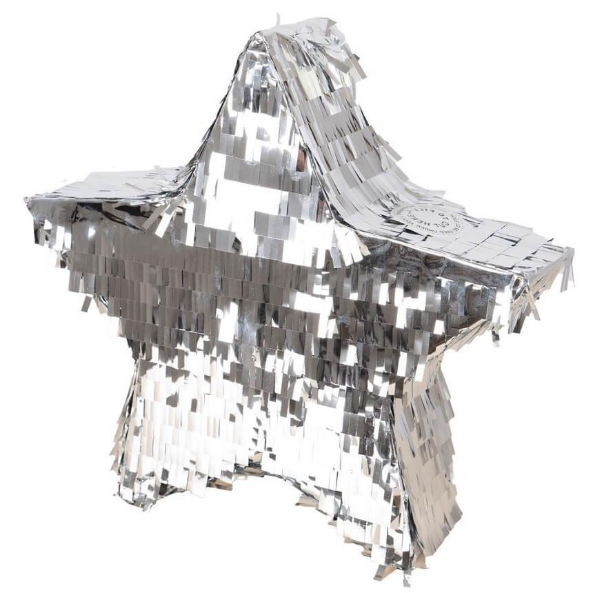23194 pinata etoile argent metallique fete anniversaire