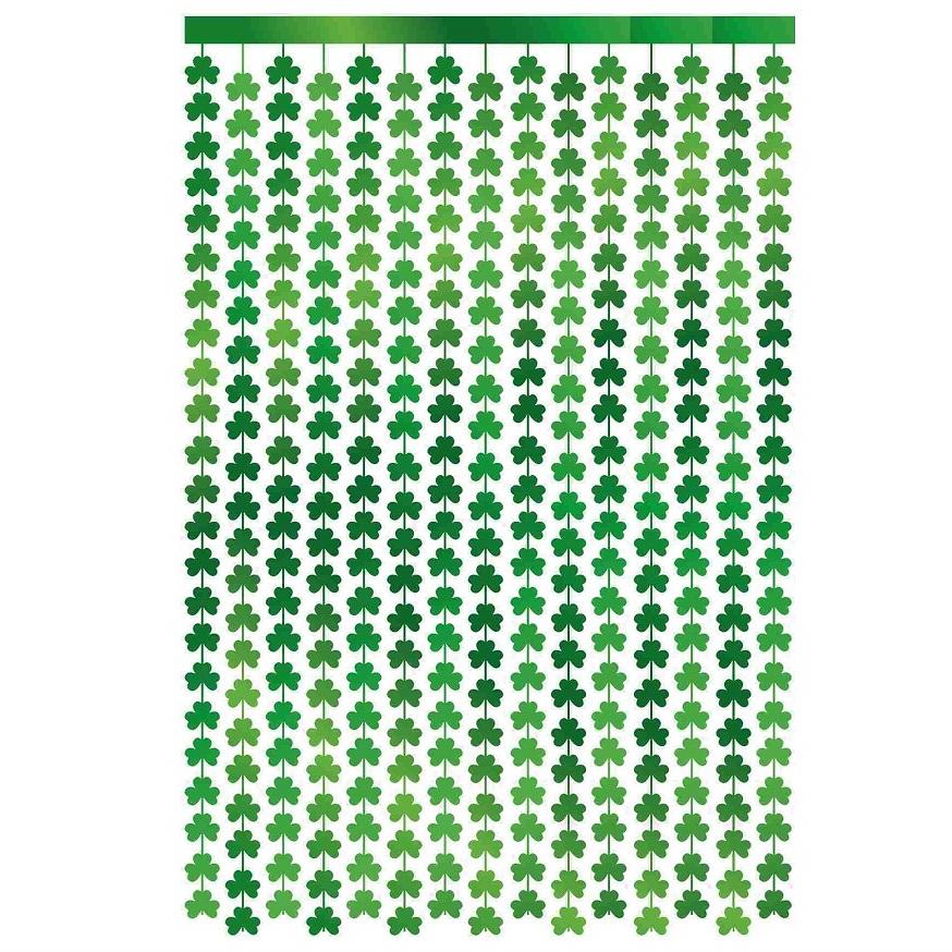 23237 decoration st patrick rideau lame vert avec trefles
