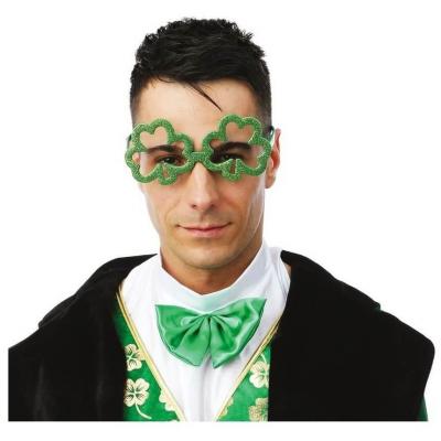 1 Paire de lunettes trèfles pailletées REF/23243 (Accessoire déguisement fête St Patrick)