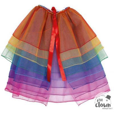 23262 accessoire de deguisement adulte demi tutu arc en ciel adulte