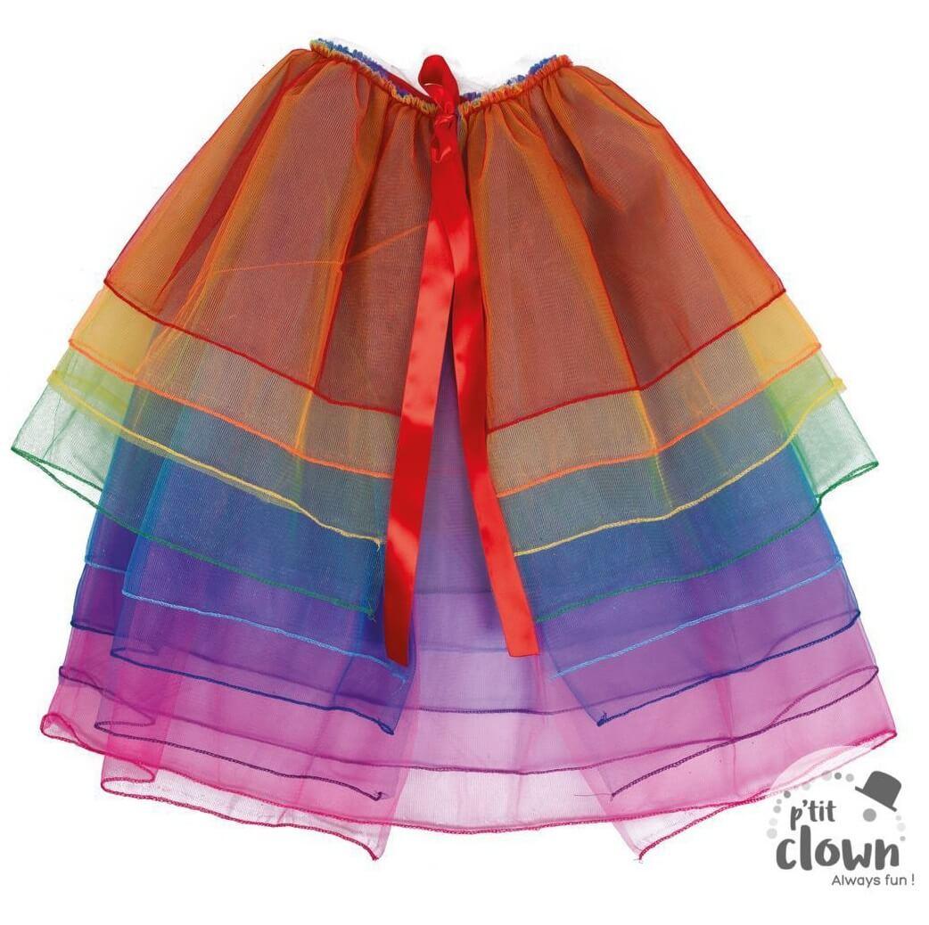 23262 accessoire deguisement adulte demi tutu arc en ciel adulte multicolore