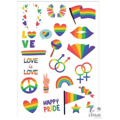 23265 accessoire de deguisement tatouage arc en ciel gay pride