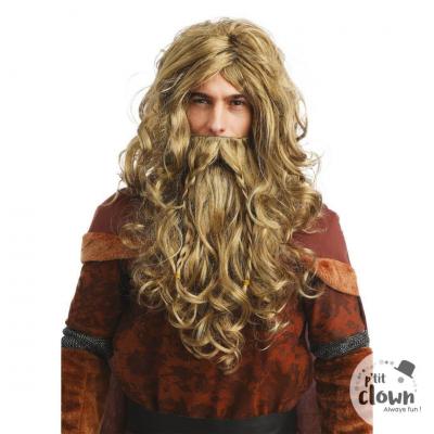 23290 accessoire deguisement adulte perruque barbe viking homme