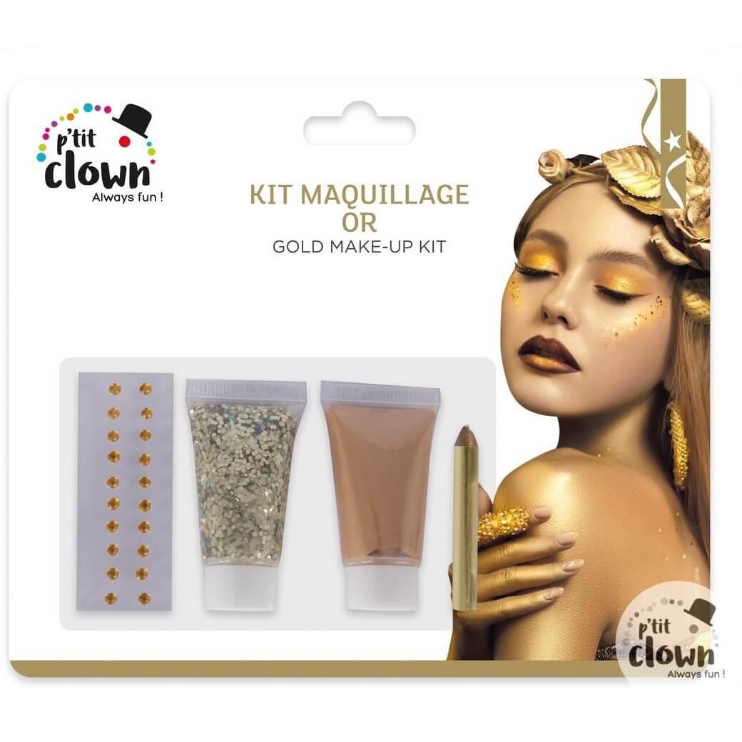 23352 kit maquillage carnaval dore or
