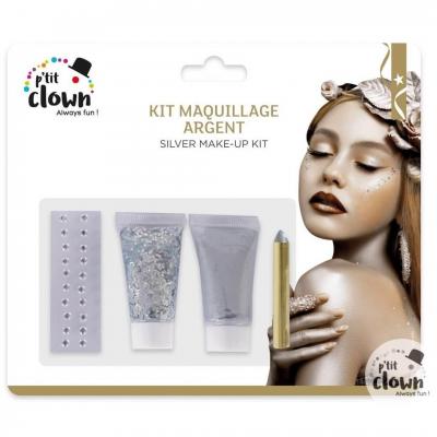 23353 kit maquillage carnaval argent