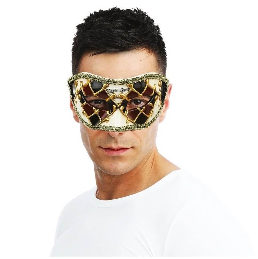 23380 accessoire deguisement loup venitien dore or musique