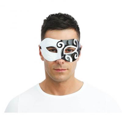23388 accessoire de deguisement loup adulte arabesque noir et blanc