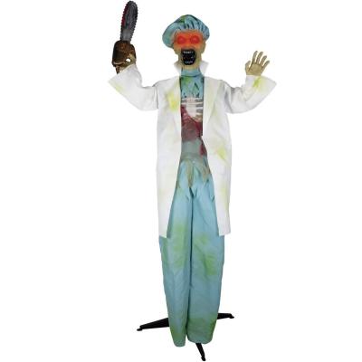 Chirurgien avec tronçonneuse 178cm (animé, sonore et lumineux) REF/23537 (Décoration Halloween géante)