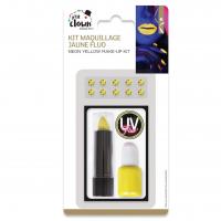 23875 kit maquillage vernis a ongles strass rouge a levres jaune fluo