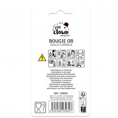 23932 bougie anniversaire sur pique dore or metallique chiffre 2