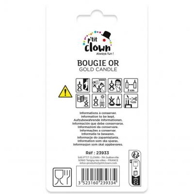 23933 bougie dore or metallique chiffre 3 gateau anniversaire