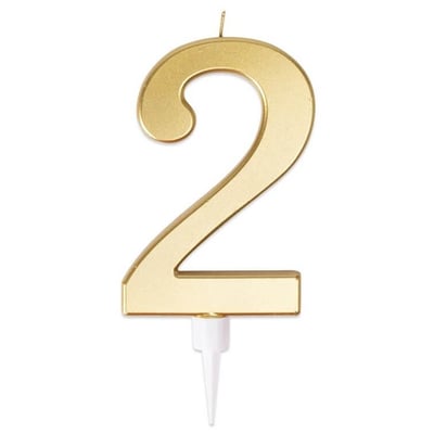 23952 magasin pas de calais decoration gateau anniversaire bougie geante doree or metallisee chiffre 2
