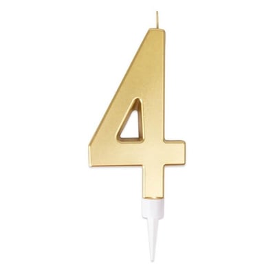 23954 magasin pas de calais decoration gateau anniversaire bougie geante doree or metallisee chiffre 4