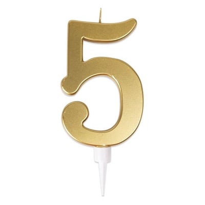 23955 magasin pas de calais decoration gateau anniversaire bougie geante doree or metallisee chiffre 5