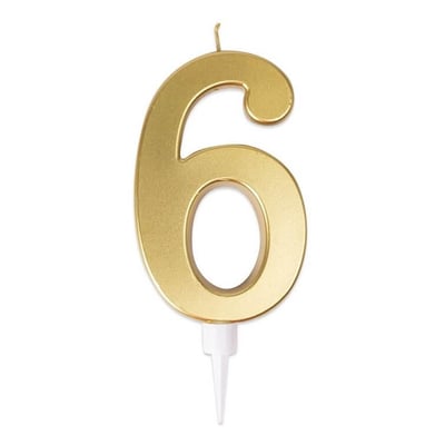 23956 magasin pas de calais decoration gateau anniversaire bougie geante doree or metallisee chiffre 6