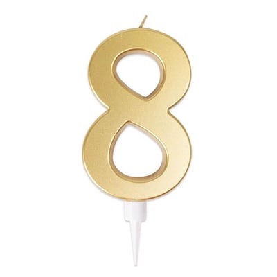 23958 magasin pas de calais decoration gateau anniversaire bougie geante doree or metallisee chiffre 8