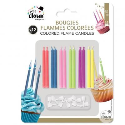 23960 bougie flamme coloree multicolore decoration gateau anniversaire