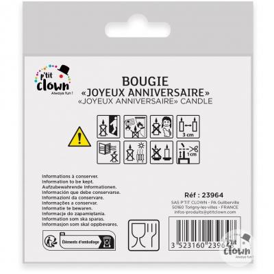 23964 bougie blanche multicolore joyeux anniversaire pour gateaux