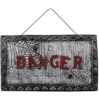1 Plaque de porte DANGER 47cm REF/25507 (décoration d'Halloween animé, sonore et lumineux)