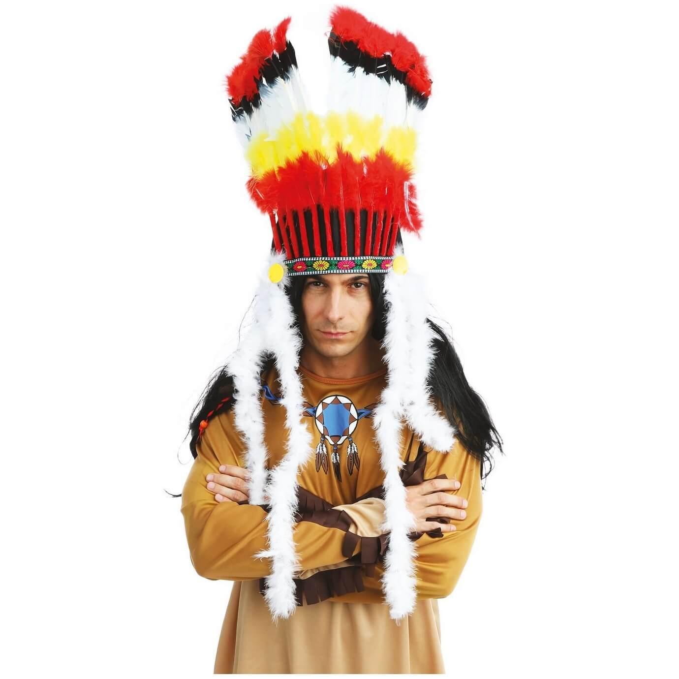 26300 accessoire de deguisement coiffe indien adulte