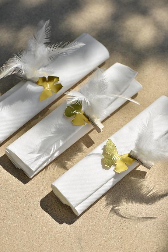 2691 decoration de table pince blanche pliage de serviette