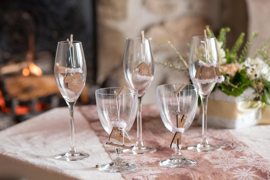 2691 decoration verre de noel avec pince blanche