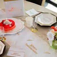 28 magasin pas de calais rouleau chemin de table joyeux anniversaire blanc et dore or metallise