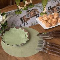 2812 decoration set de table rond vert olive sauge 