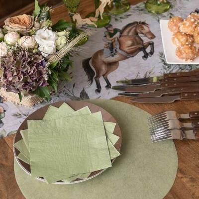 2812 decoration set de table vert olive sauge