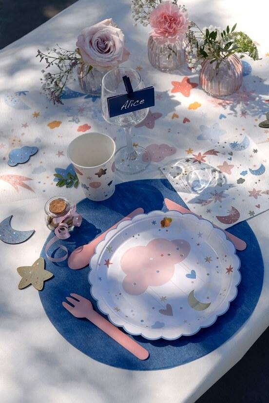 2812 set de table rond intisse bleu royal