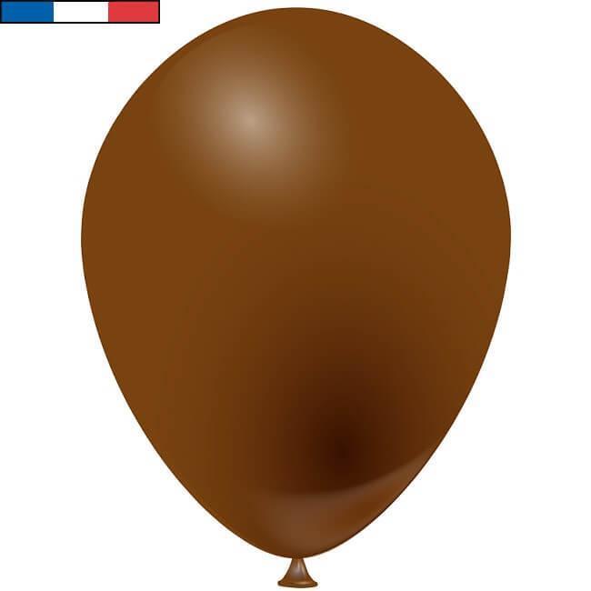 29451 100 ballons latex naturel francais 15cm marron chocolat