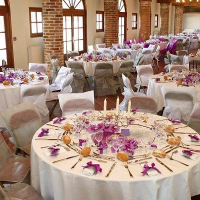 2964 decoration de table nappe jetable ronde blanche 240 cm intisse