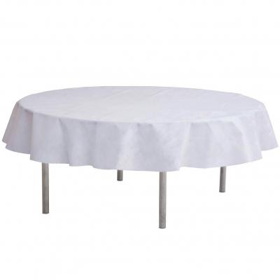 1 Nappe ronde blanche jetable en matière in tissé de 240cm REF/2964