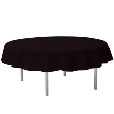 1 Nappe ronde noire jetable en matière in tissé de 240cm REF/2964