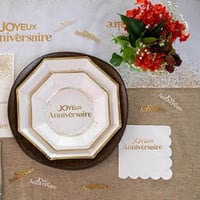 30 boutique pas de calais serviette papier cocktail blanche et doree or metallisee anniversaire