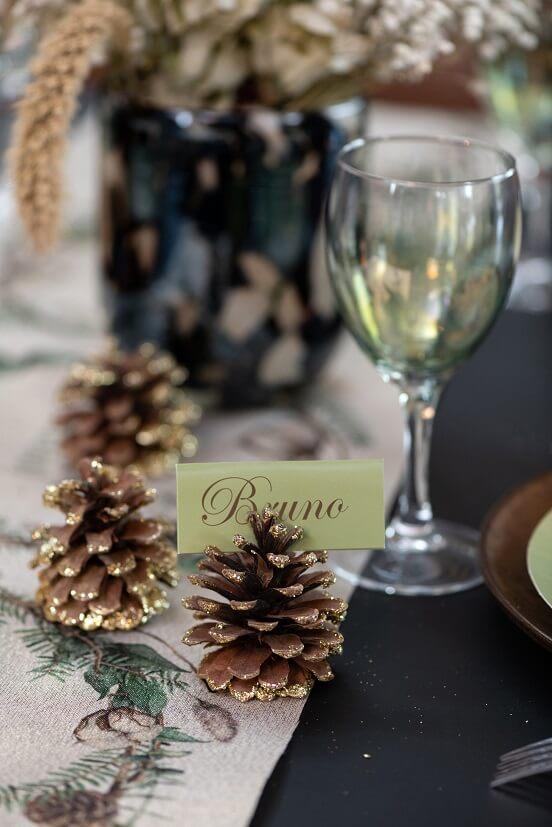 3013 decoration marque place chevalet noel nature vert olive sauge