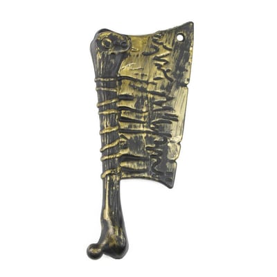 3334206 magasin pas de calais accessoire de costume arme factice hachoir dore or metallique 30cm