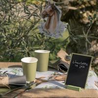 3348 decoration marque table ardoise et bois vert olive sauge