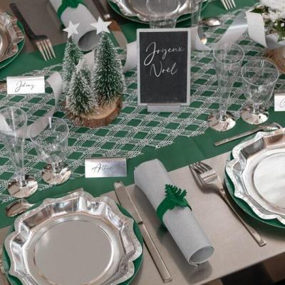 Centre de table argent en bois avec ardoise